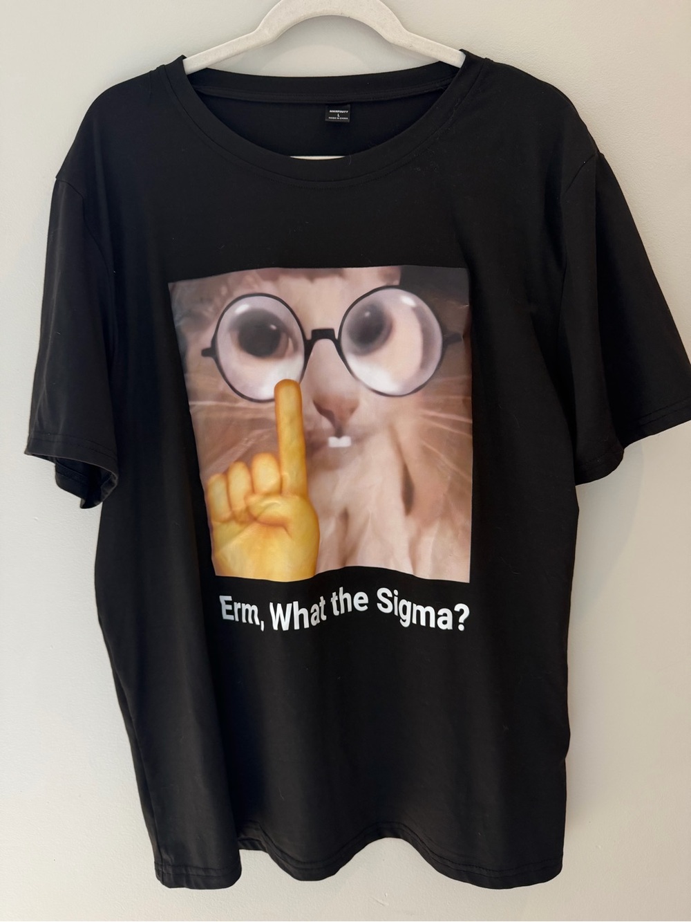 Cat “what the sigma” Graphic Tee - Black